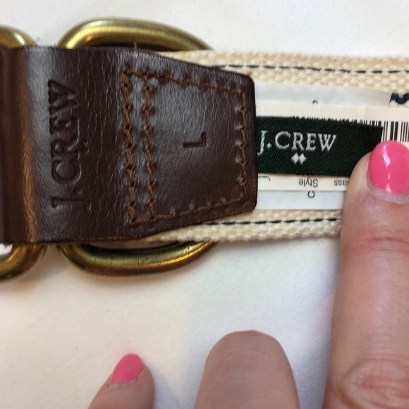 NWT J Crew Woven Cotton Leather Accent Belt Large - Picture 3 of 5